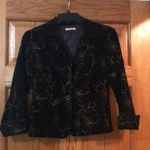 Black with gold stitching jacket from Papaya